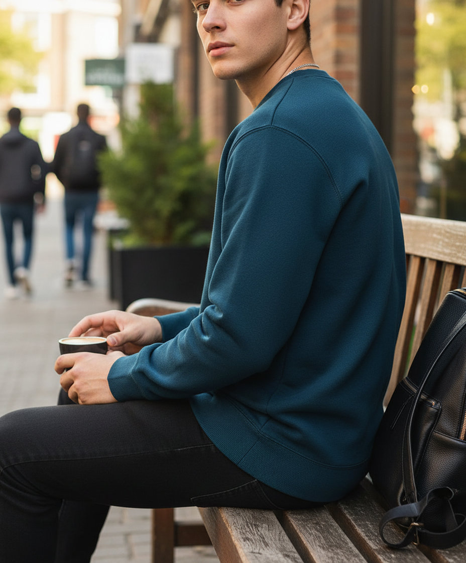 Φούτερ Supercotton 062276 Fruit Of The Loom Mountain Blue ανδρικά Simple Wear