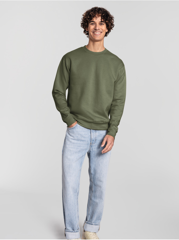 Φούτερ Μπλούζα 0622820 Fruit Of The Loom Iconic Premium Set-In Sweat Classic Olive ανδρικά Simple Wear