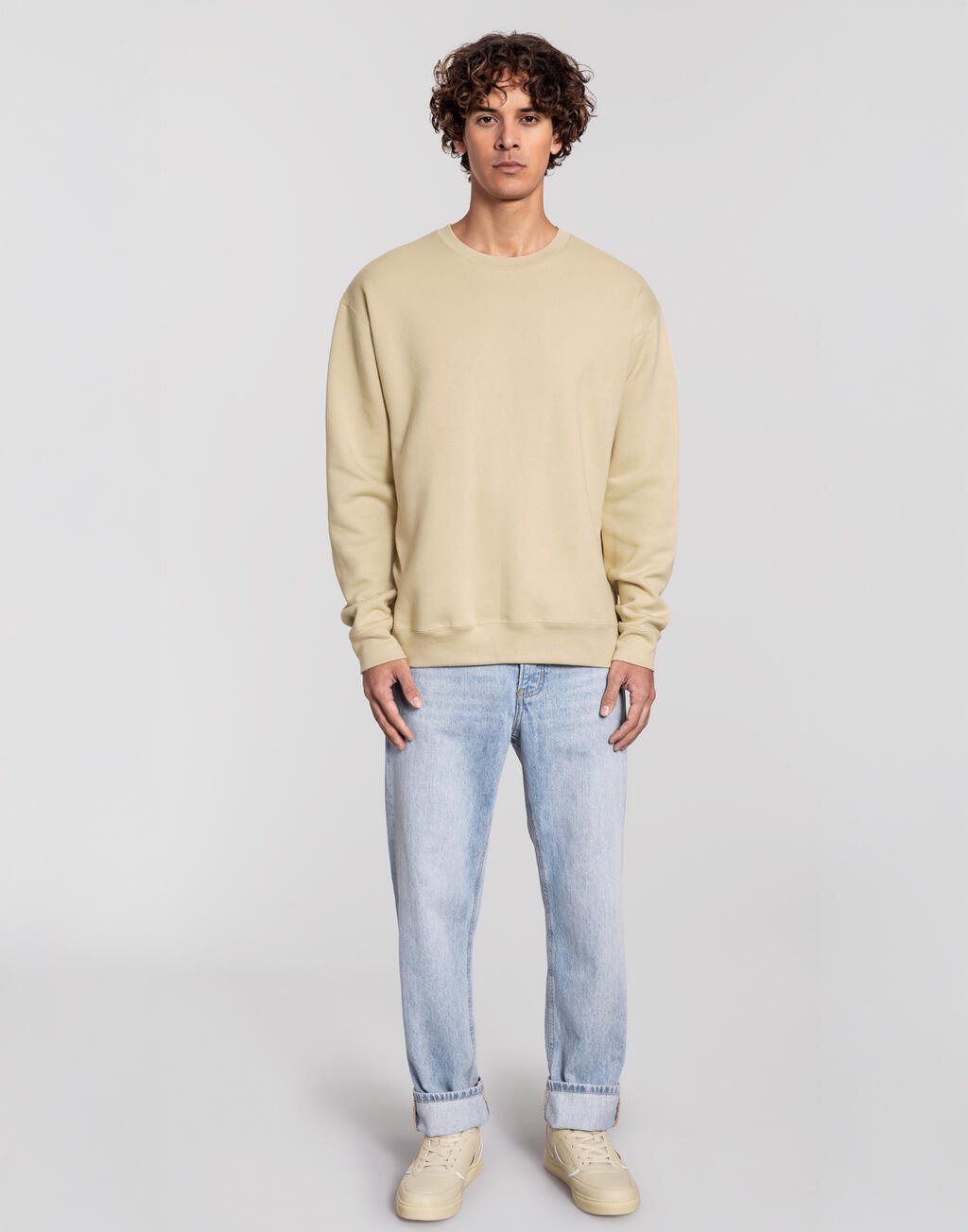 Φούτερ Μπλούζα 0622820 Fruit of the Loom Iconic Premium Set-In Sweat Desert Sand