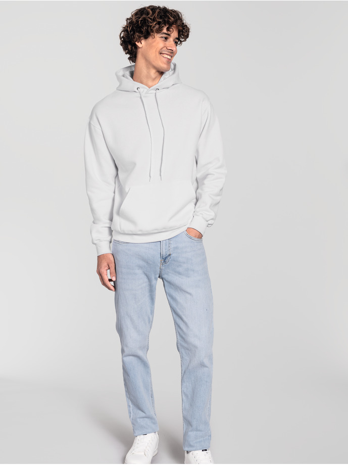 Φούτερ με Κουκούλα Iconic Premium 0622840 Fruit Of The Loom White ανδρικά Simple Wear