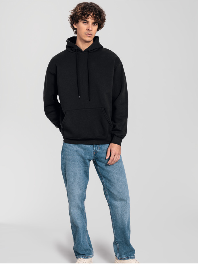 Φούτερ με Κουκούλα Iconic Premium 0622840 Fruit Of The Loom Black ανδρικά Simple Wear