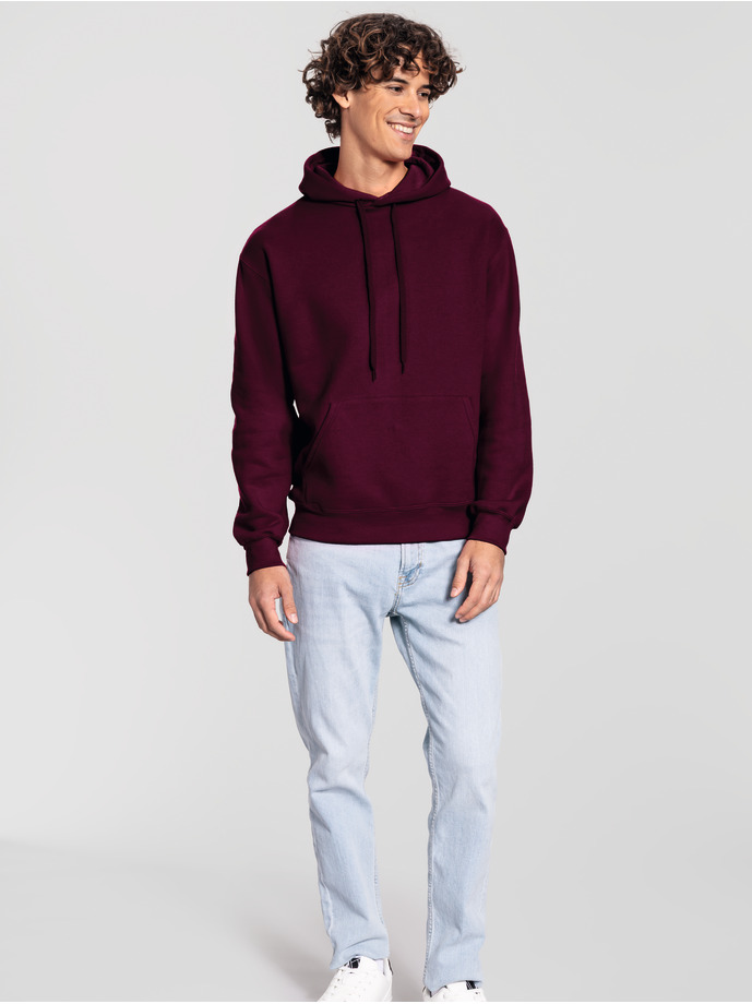 Φούτερ με Κουκούλα Iconic Premium 0622840 Fruit Of The Loom Burgundy ανδρικά Simple Wear
