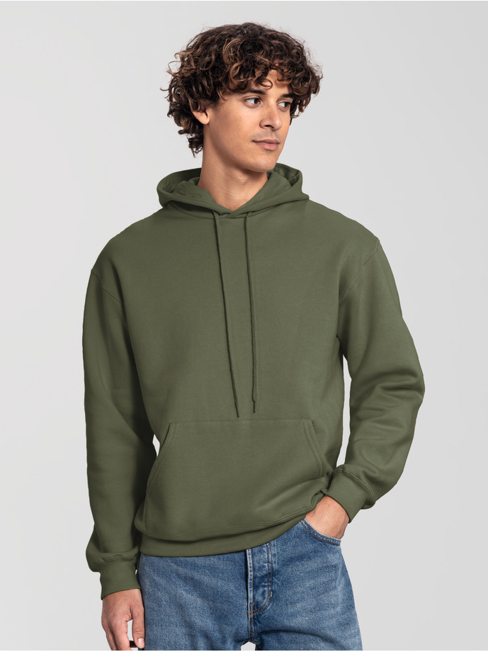 Φούτερ με Κουκούλα Iconic Premium 0622840 Fruit of the Loom Classic Olive