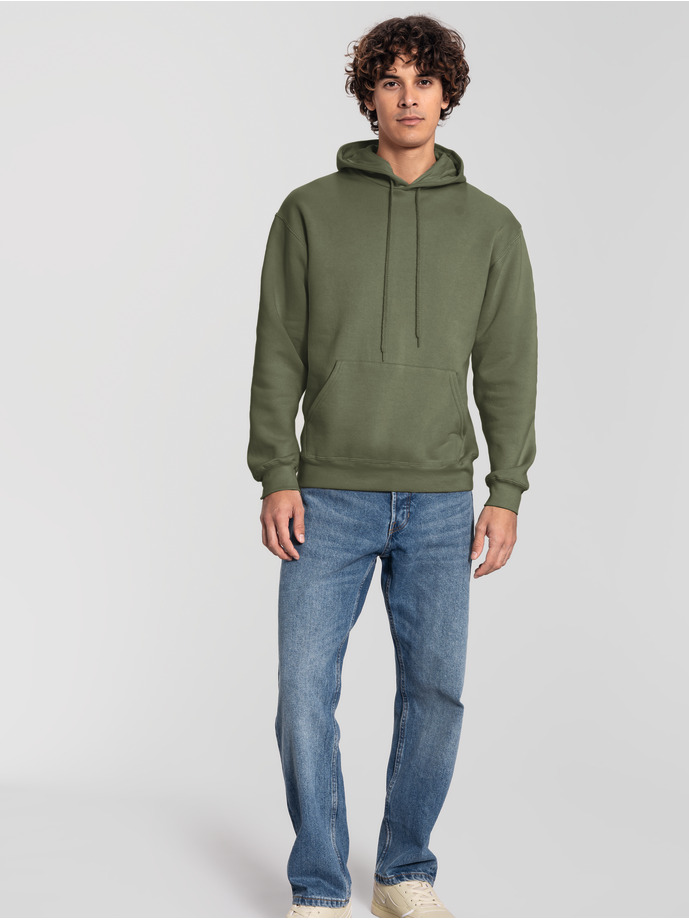 Φούτερ με Κουκούλα Iconic Premium 0622840 Fruit Of The Loom Classic Olive ανδρικά Simple Wear