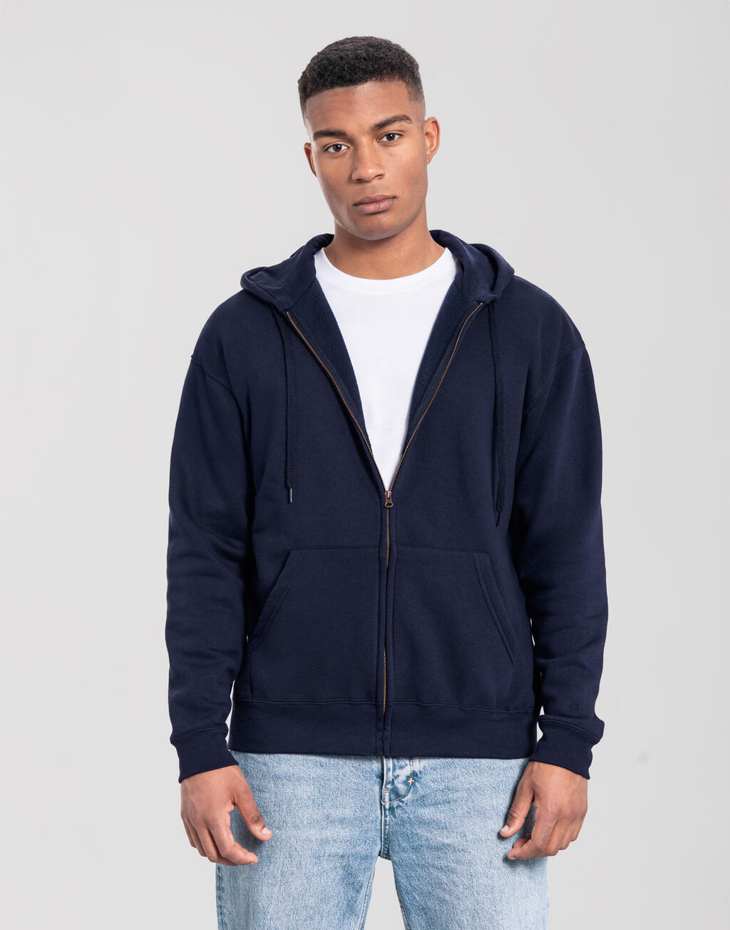 Ζακέτα Φούτερ με Κουκούλα 0622860 Fruit of the Loom Iconic Premium Deep Navy