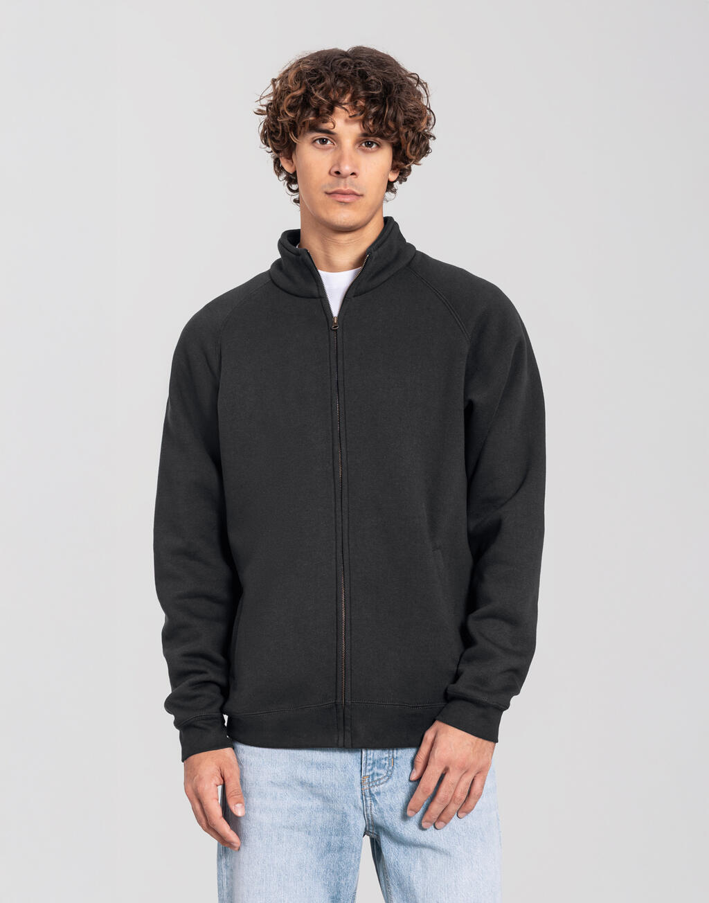 Ανδρική Ζακέτα Φούτερ Iconic Premium Sweat Jacket 0622900 Fruit of the Loom Light Graphite