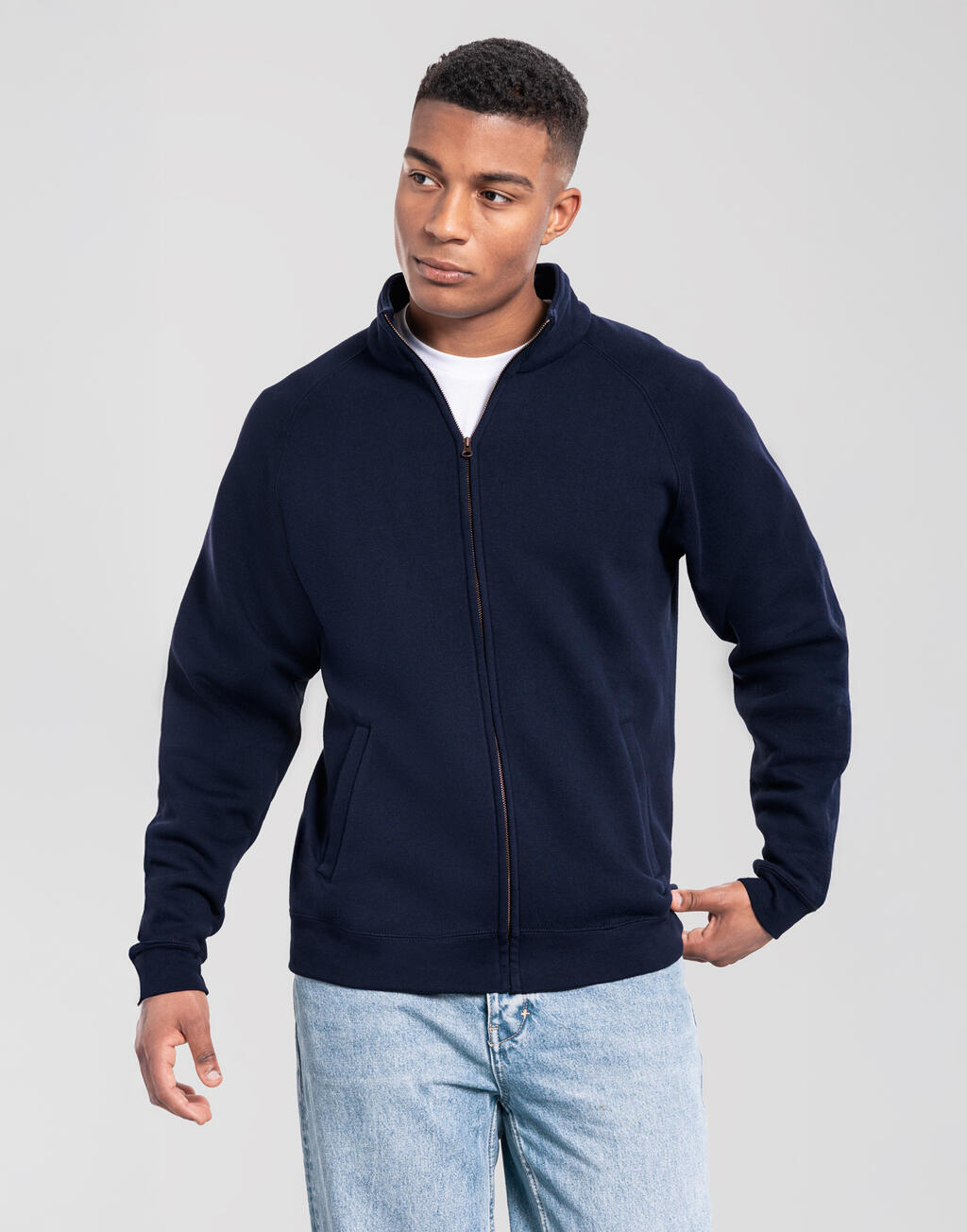 Ανδρική Ζακέτα Φούτερ Iconic Premium Sweat Jacket 0622900 Fruit of the Loom Deep Navy