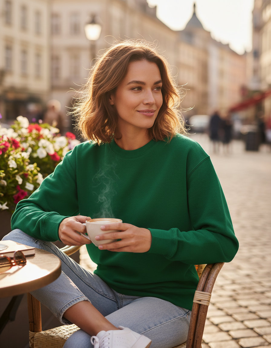 Φούτερ Crewneck Iconic 250 0622920 Fruit Of The Loom College Green ανδρικά Simple Wear