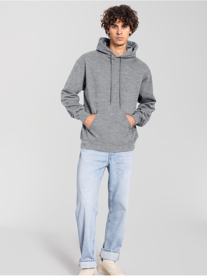 Φούτερ με Κουκούλα 0622940 Fruit Of The Loom Iconic 250 Hooded Sweat Athletic Heather ανδρικά Simple Wear