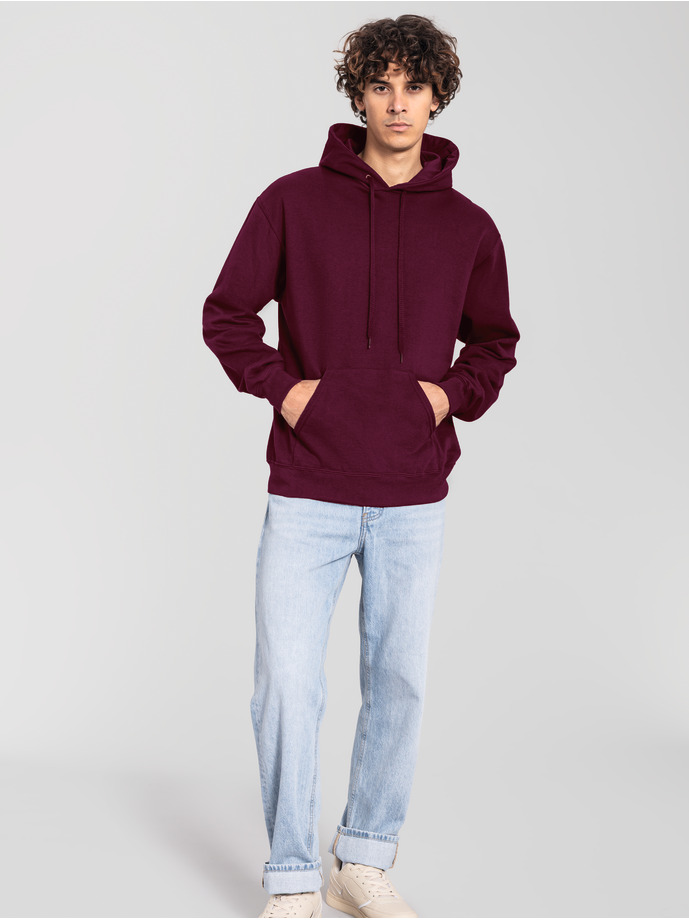 Φούτερ με Κουκούλα 0622940 Fruit Of The Loom Iconic 250 Hooded Sweat Burgundy ανδρικά Simple Wear