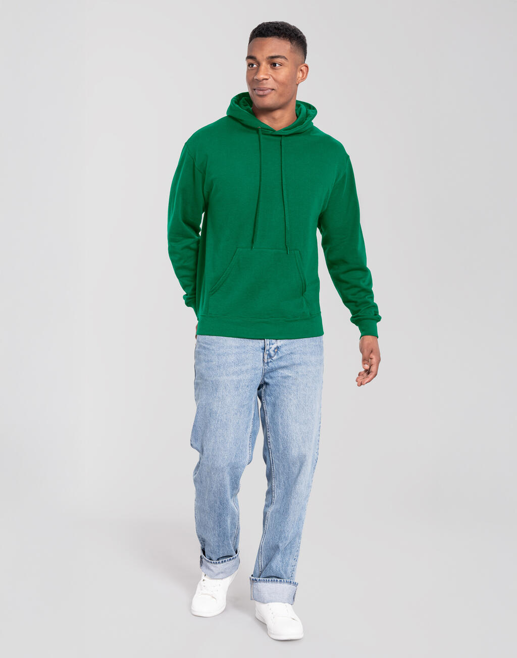 Φούτερ με Κουκούλα 0622940 Fruit Of The Loom Iconic 250 Hooded Sweat College Green ανδρικά Simple Wear