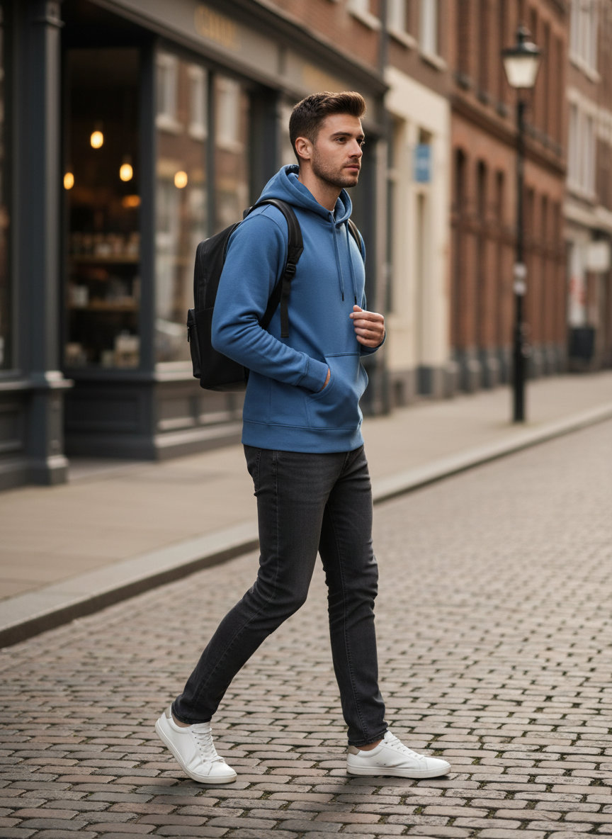 Ανδρικό Φούτερ με Κουκούλα 5430 Tee Jays Ocean Blue ανδρικά Simple Wear