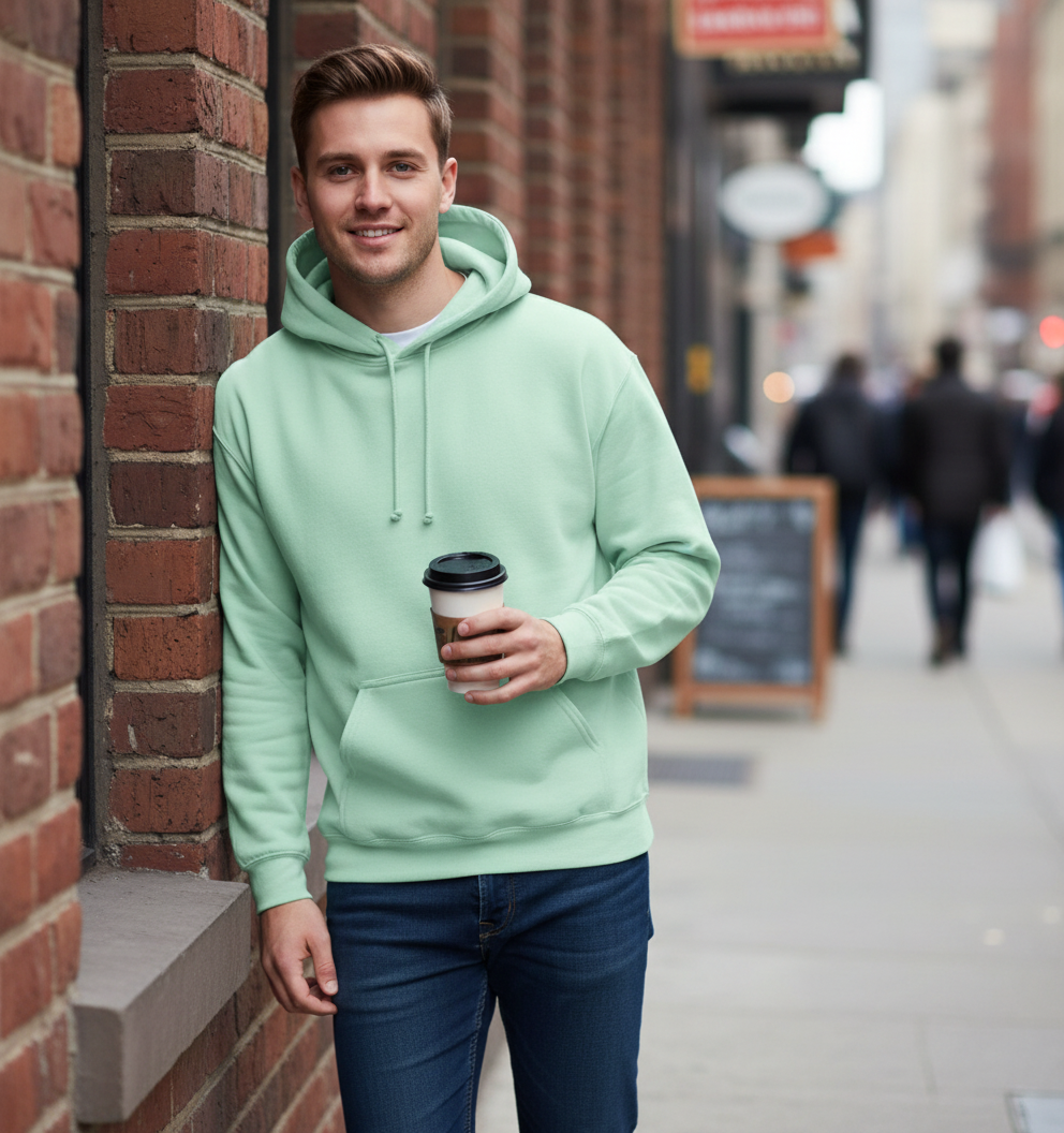 Φούτερ Hoodie 18500 Gildan Heavy Blend Mint Green ανδρικά Simple Wear