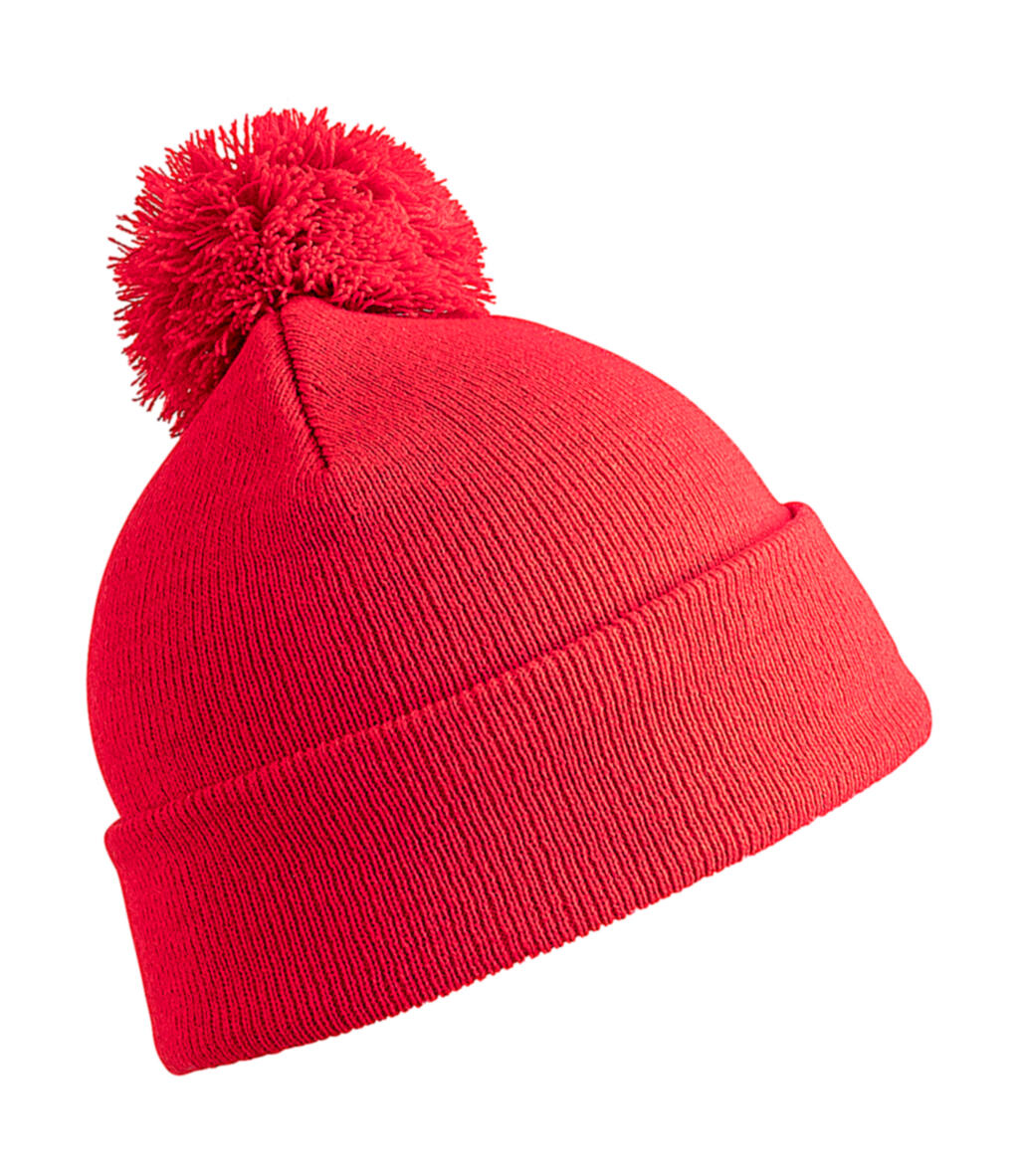 Σκούφος με Πομ Πομ RC028X Result Winter Essentials Red