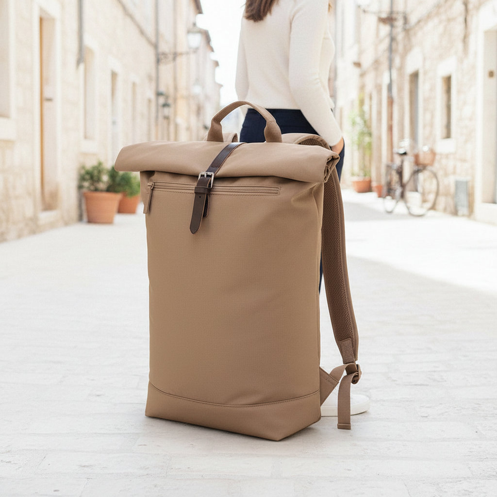 Τσάντα Πλάτης Bg871 Bag Base Simplicity Roll-Top Backpack Lite Hazelnut Είδη Ταξιδιου Τσάντες Simple Wear