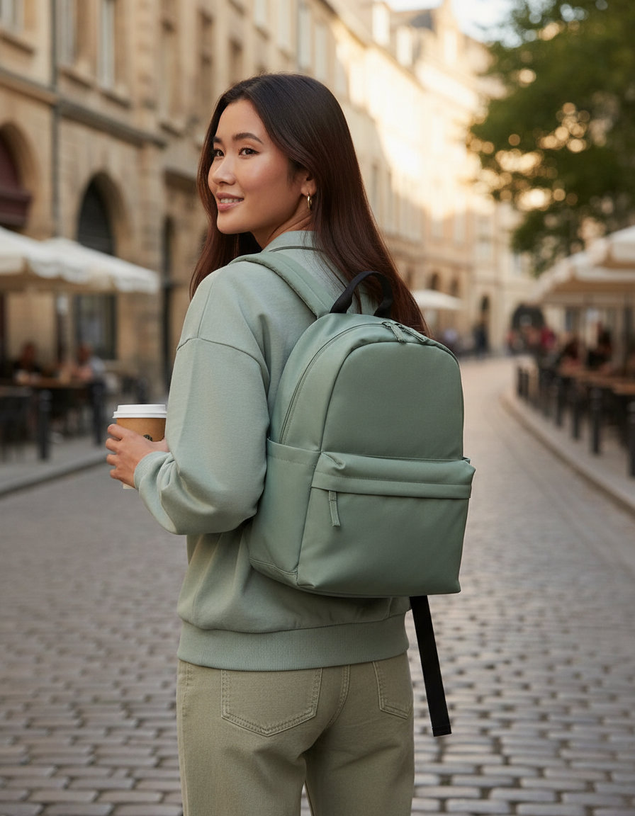 Σακίδιο Πλάτης Mini Bg185S Bagbase Premium Recycled Dusty Green Είδη Ταξιδιου Τσάντες Simple Wear
