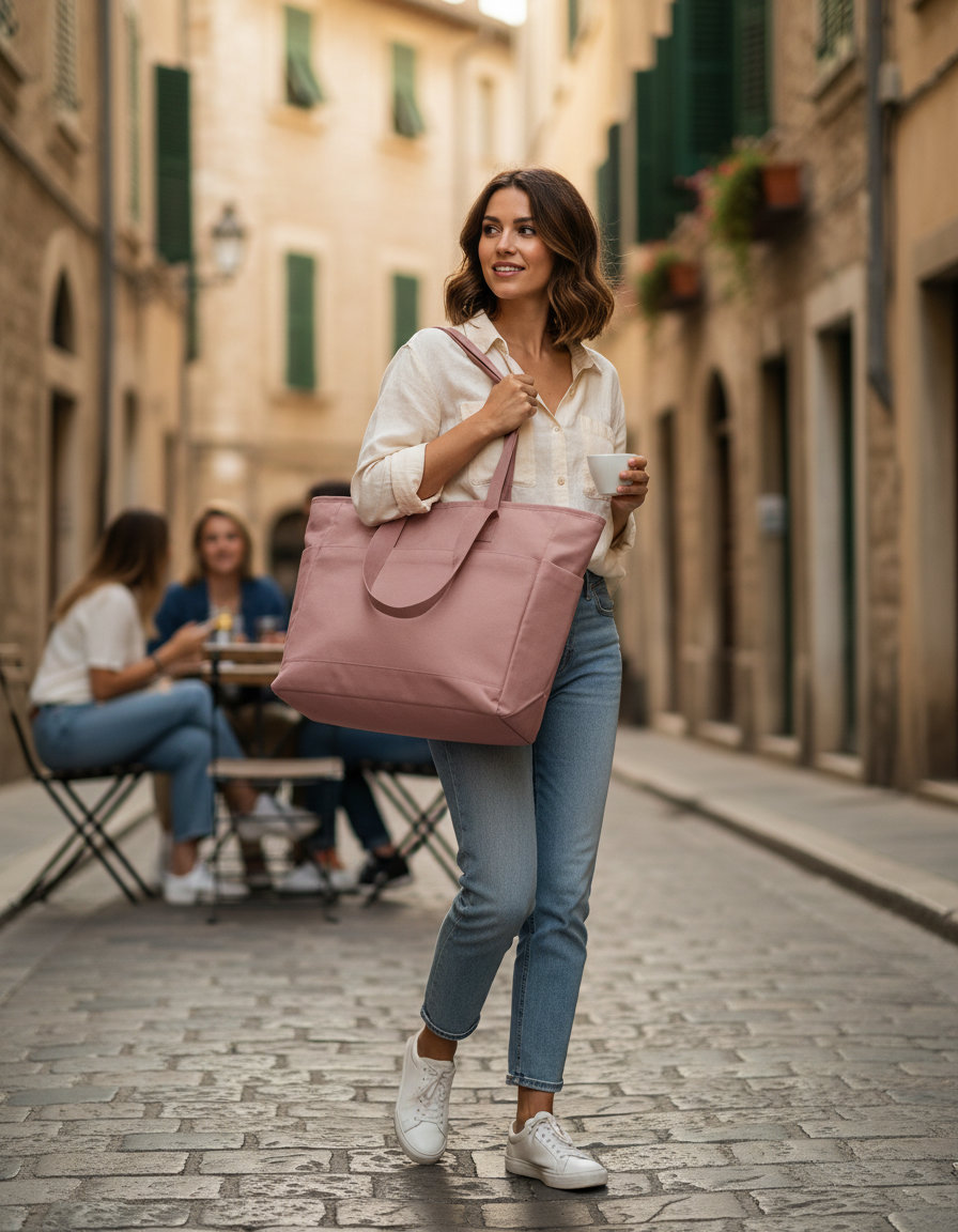Simplicity Tote Bagbase Bg873 Rose Είδη Ταξιδιου Shopping Bags Simple Wear