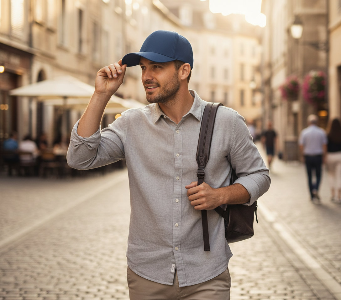 Καπέλο Jockey 180 Flexfit Delta Cap Orion Blue αξεσουάρ Καπέλα Simple Wear