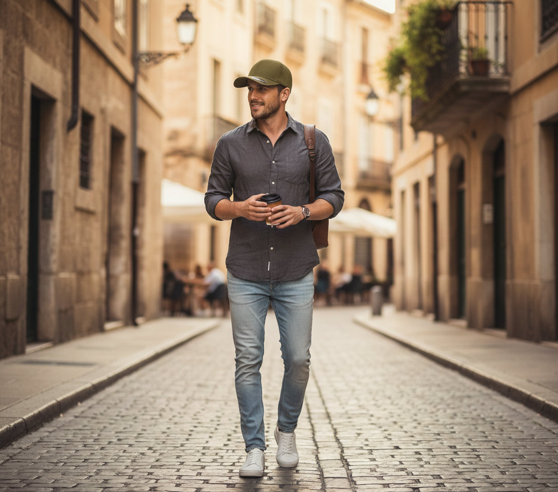 Καπέλο Jockey 180 Flexfit Delta Cap Olive αξεσουάρ Καπέλα Simple Wear