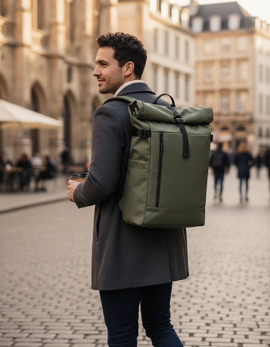 Σακίδιο Πλάτης Everyday Carry Roll-Top 25L Bg344 Bagbase Olive Green Είδη Ταξιδιου Τσάντες Simple Wear