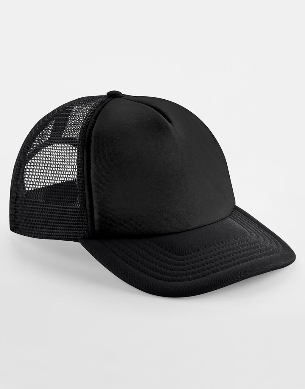 Παιδικό Καπέλο Trucker B645b Beechfield Vintage Snapback Black/Black