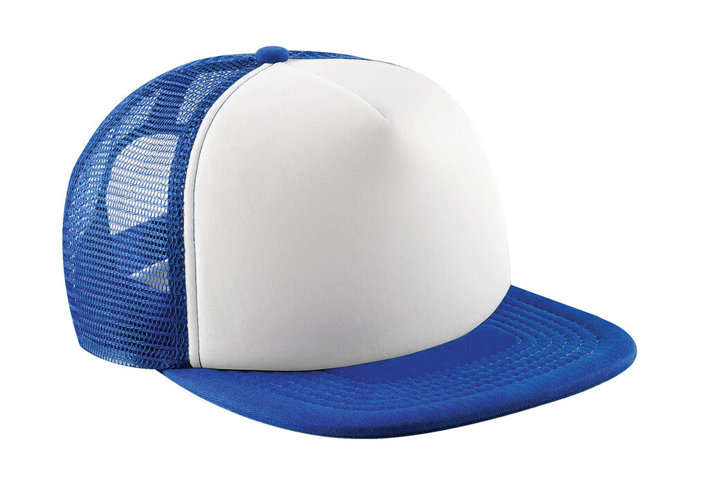 Παιδικό Καπέλο Trucker B645b Beechfield Vintage Snapback Bright Royal/White