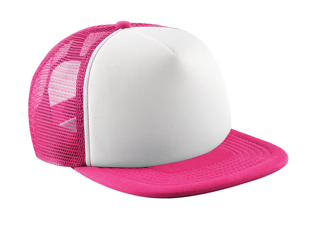 Παιδικό Καπέλο Trucker B645b Beechfield Vintage Snapback Fuchsia/White