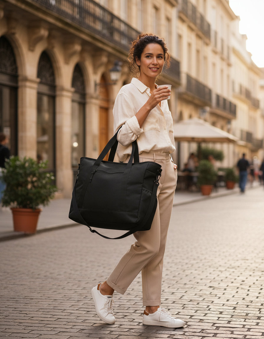 Τσάντα Tote Ramble Bg375 Bagbase Black Είδη Ταξιδιου Shopping Bags Simple Wear