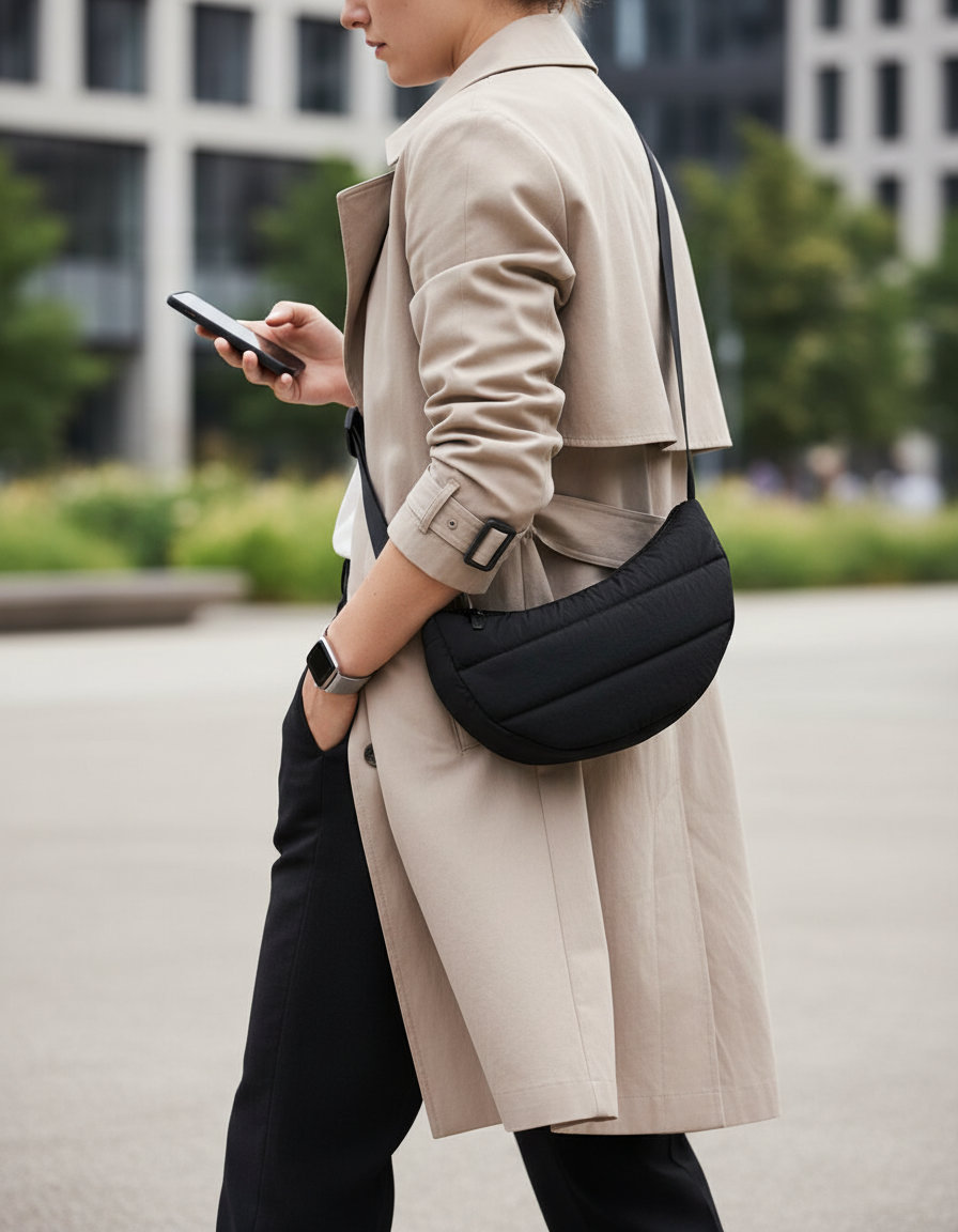 Quilted Cross Body Bag Bagbase Bg703 Black Είδη Ταξιδιου Τσαντάκια Simple Wear