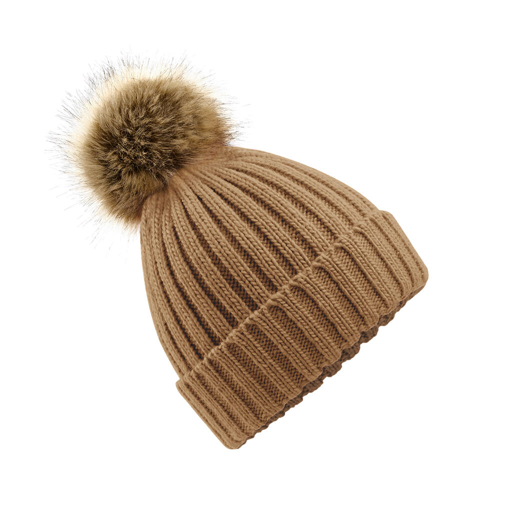Σκούφος Chunky Beanie με Πομ-Πομ B412 Beechfield Biscuit