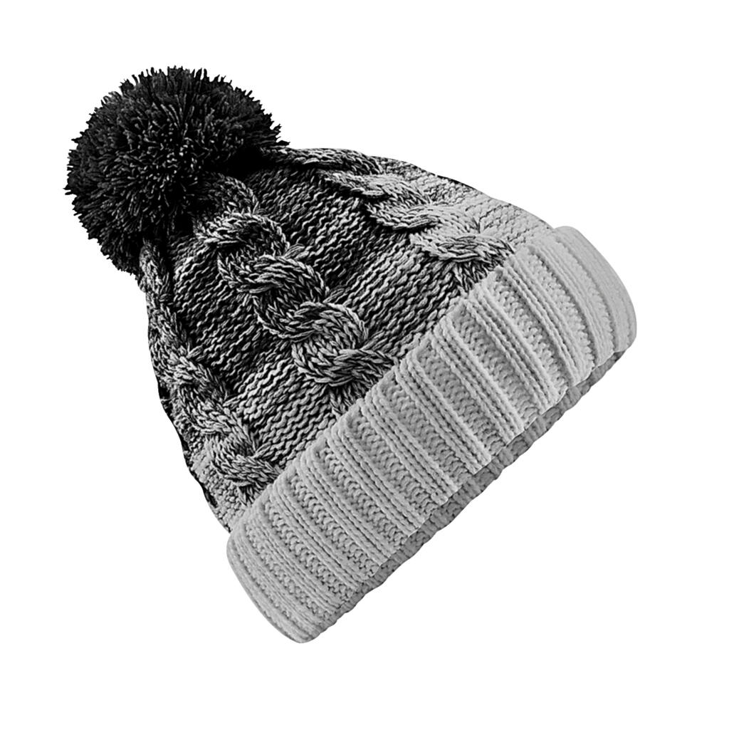Πλεκτός Σκούφος Ombre Beanie B459 Beechfield Black/Light Grey