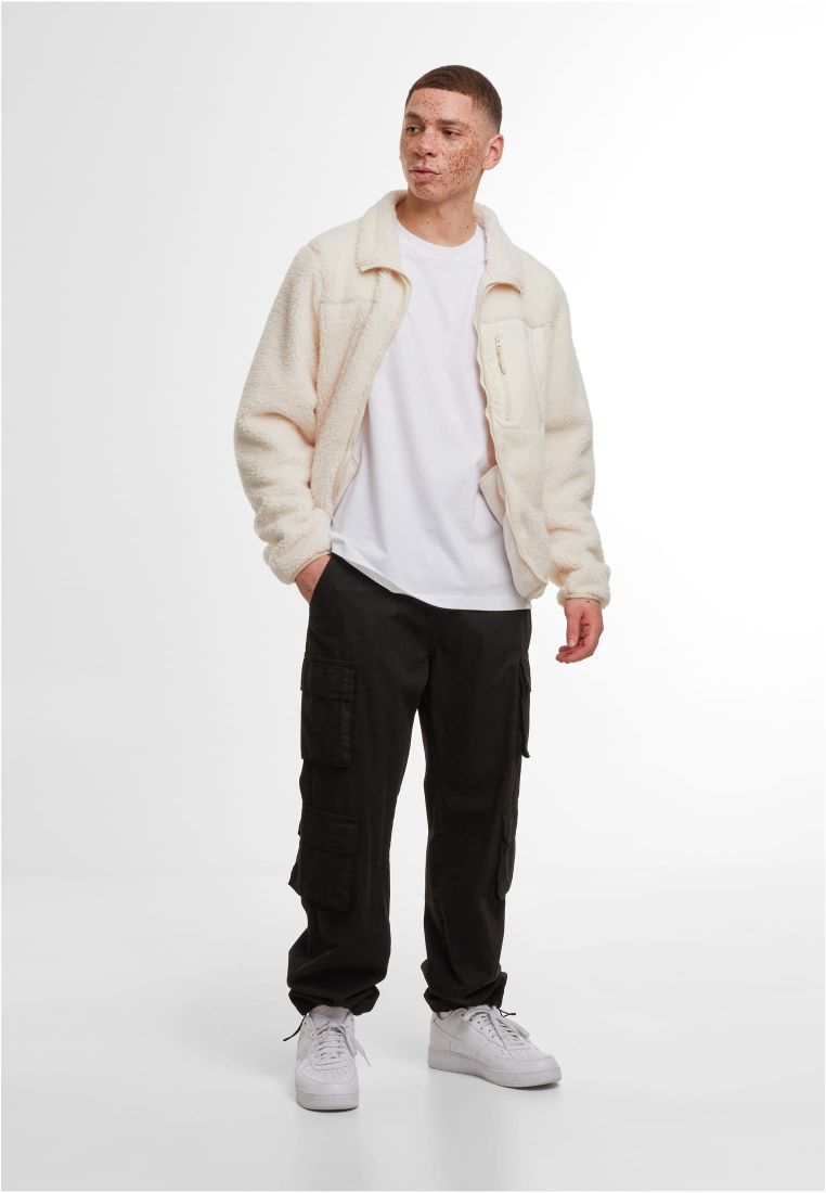 Μπουφάν Sherpa Fleece By406 Build Your Brand Unisex White Sand ανδρικά Simple Wear