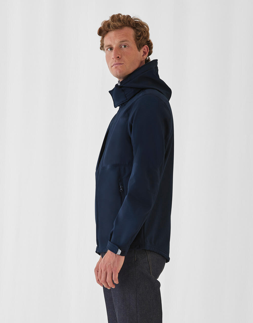 Ανδρικό Μπουφάν Hooded Softshell Jm950 B C Outerwear Navy ανδρικά Simple Wear