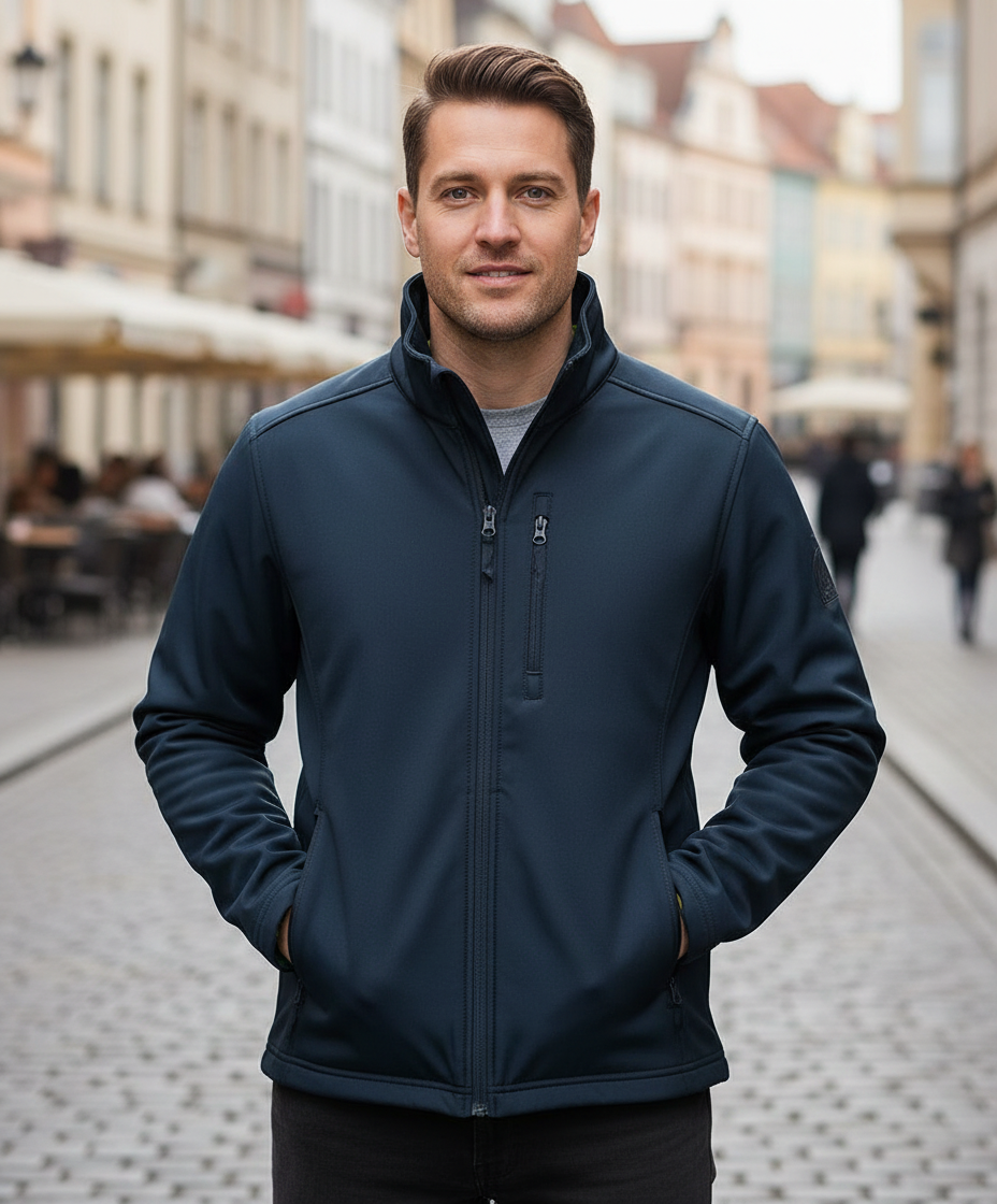 Ανδρικό Μπουφάν Softshell Jui62 B C Id 701 Navy Neon Green ανδρικά Simple Wear