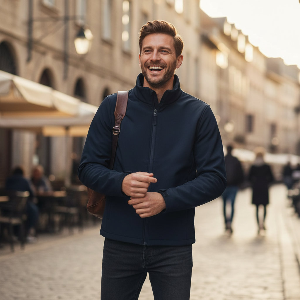 Αδιάβροχο Μπουφάν Softshell Jg005 B C Outerwear Navy ανδρικά Simple Wear