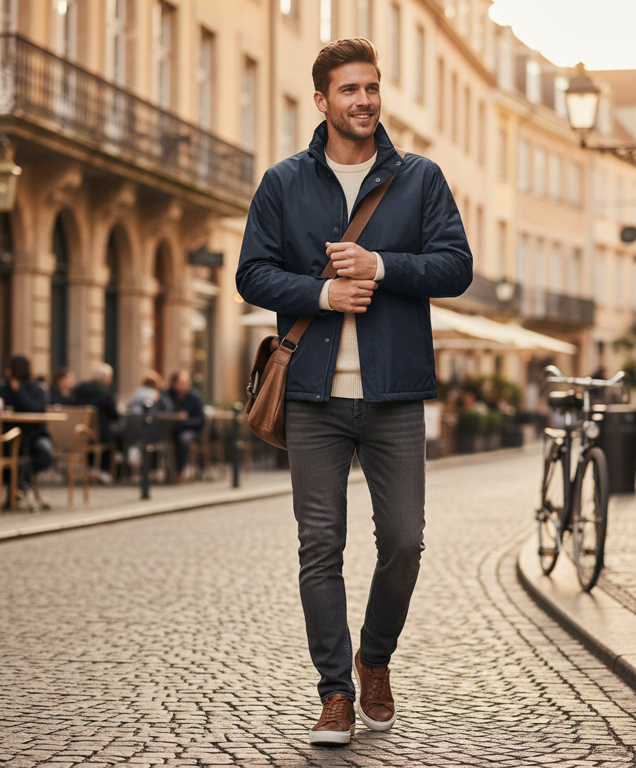 Μπουφάν Midseason Parka Ju824 B C Ocean Shore Navy ανδρικά Simple Wear