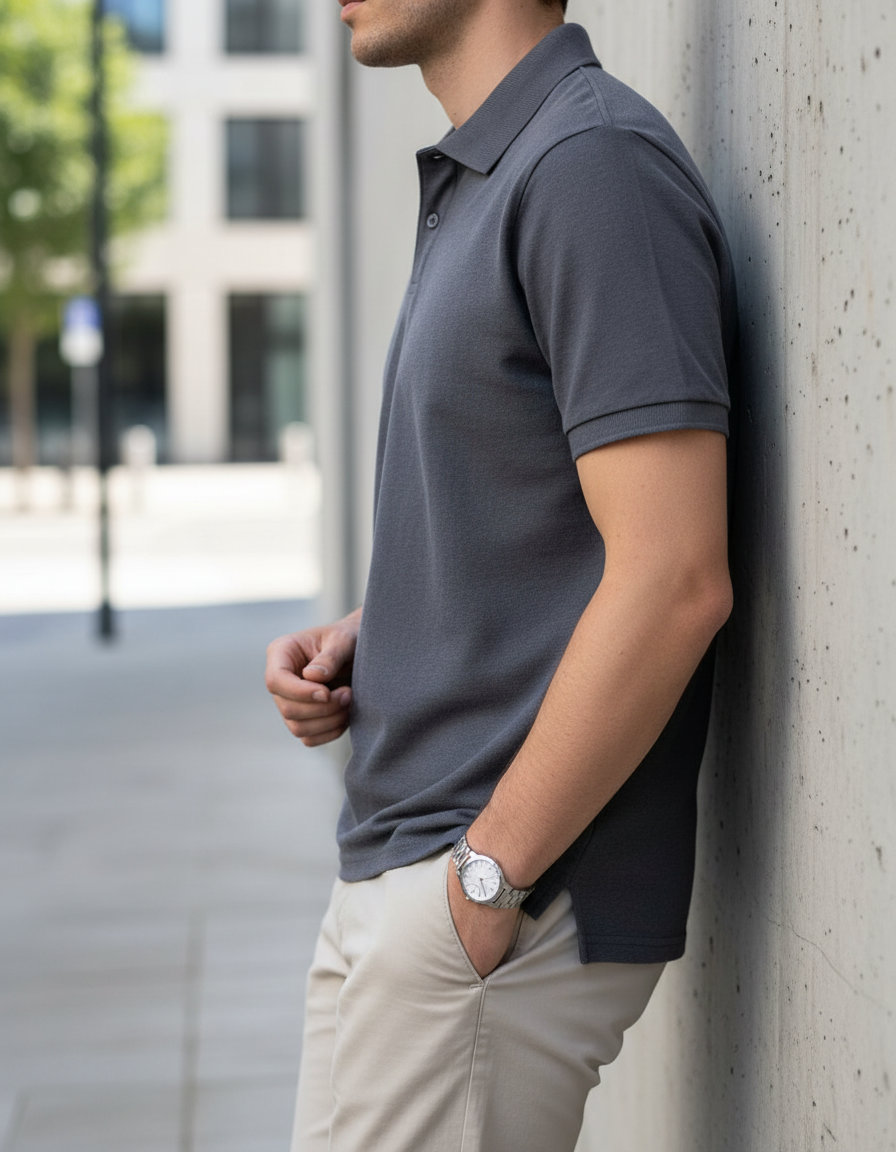Μπλούζα Polo 0R570M0 Russell Athletic Authentic Eco Convoy Grey ανδρικά Μπλούζες Simple Wear