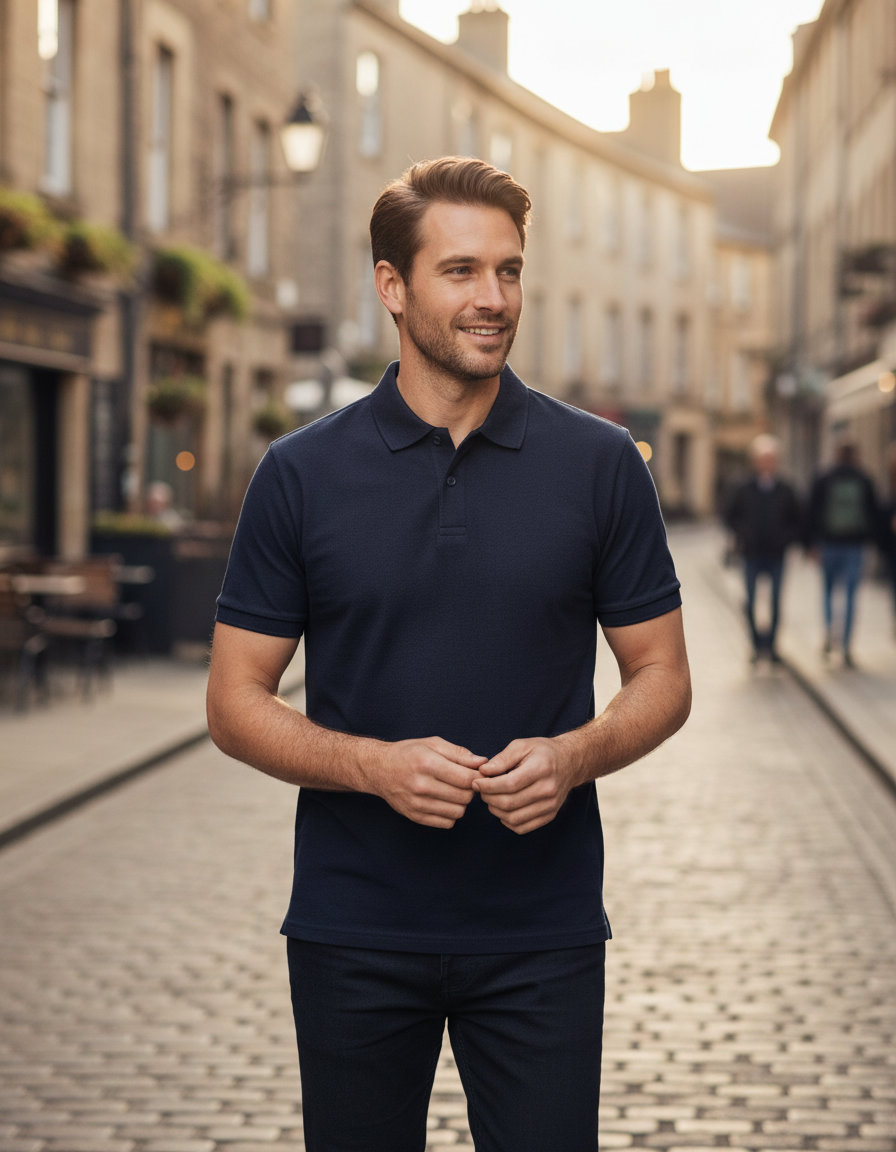 Μπλούζα Polo 0R570M0 Russell Athletic Authentic Eco French Navy ανδρικά Μπλούζες Simple Wear