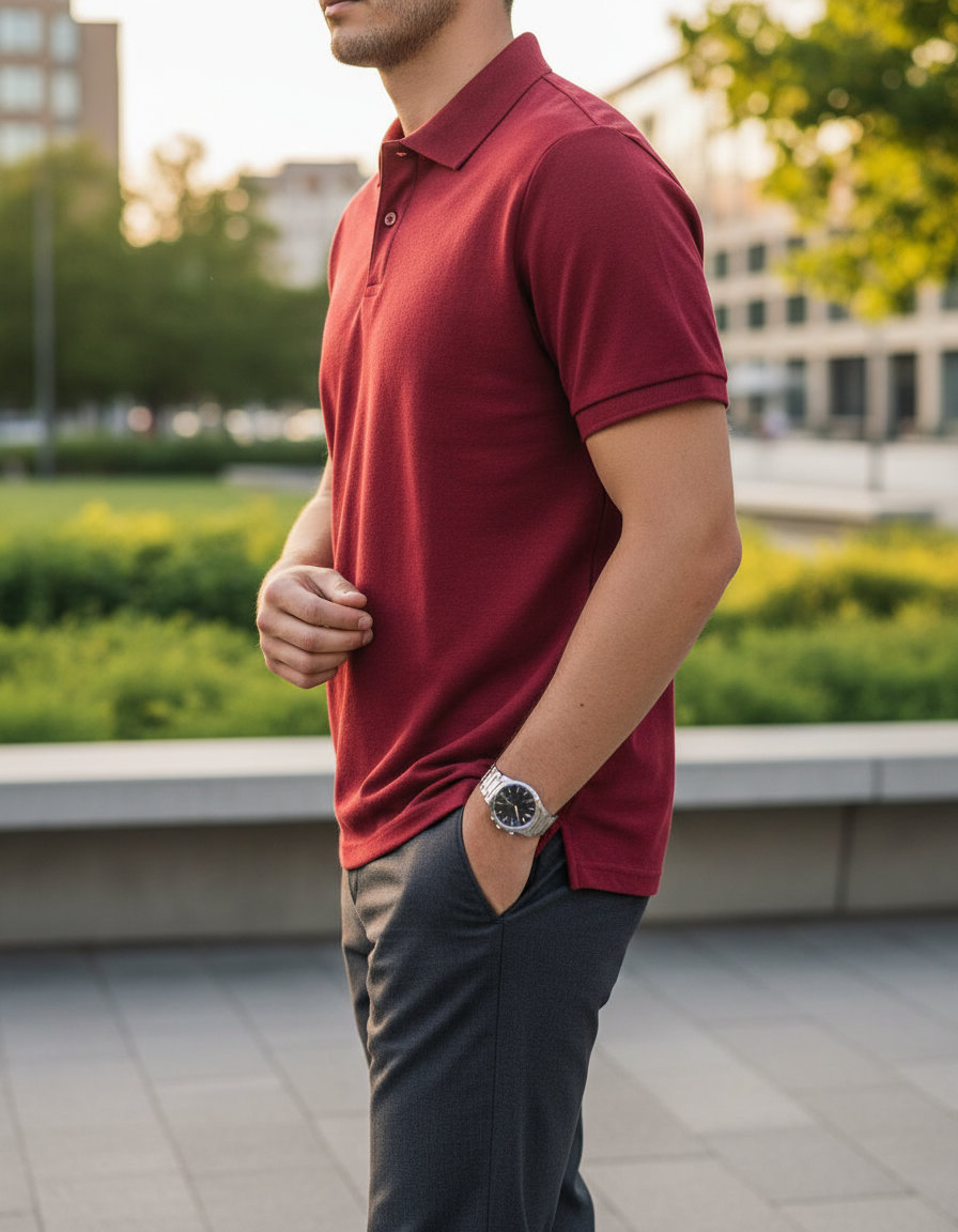 Μπλούζα Polo 0R570M0 Russell Athletic Authentic Eco Classic Red ανδρικά Μπλούζες Simple Wear