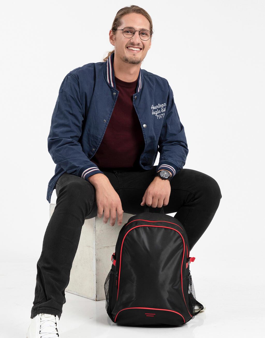 Σακίδιο Πλάτης Sh7677 Shugon Osaka 27L Black Red Είδη Ταξιδιου Τσάντες Simple Wear