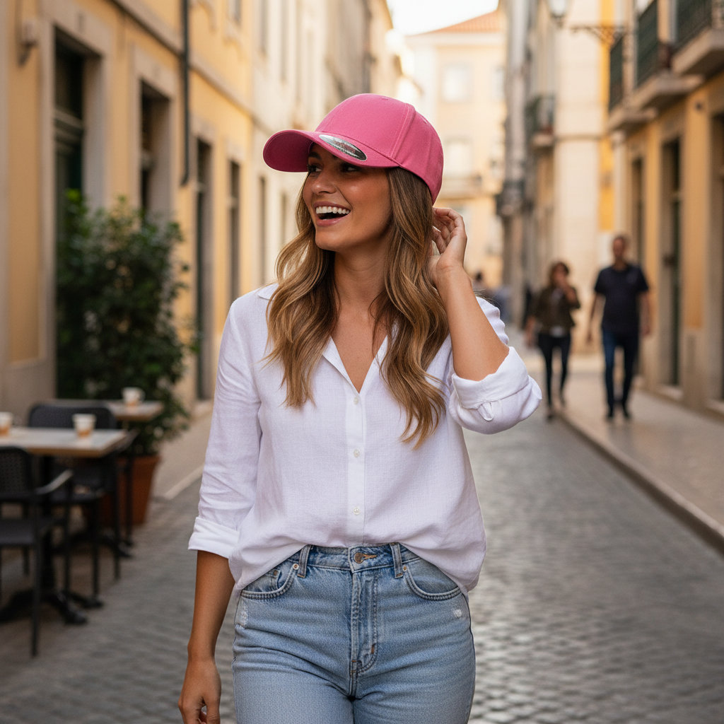 Παιδικό Καπέλο 6277 Flexfit Wooly Combed Cap Dark Pink αξεσουάρ Καπέλα Simple Wear