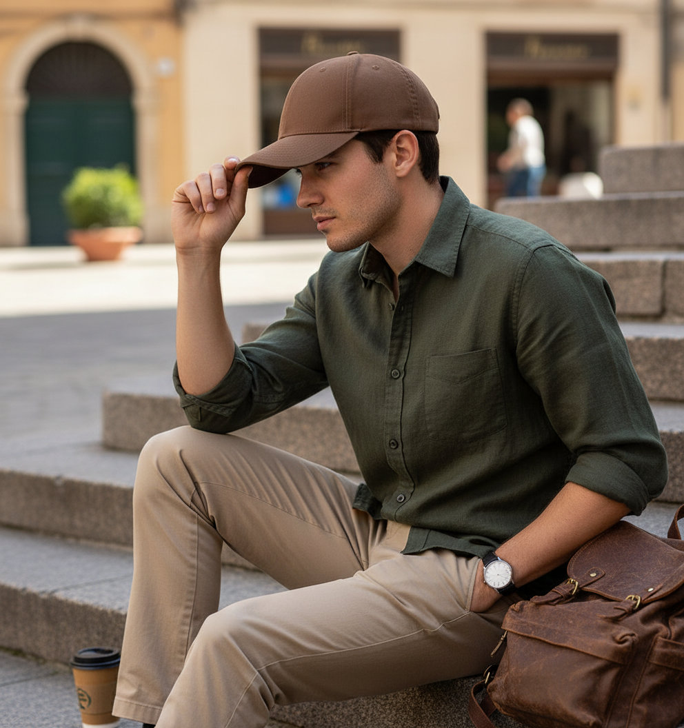 Παιδικό Καπέλο 6277 Flexfit Wooly Combed Cap Coyote Brown αξεσουάρ Καπέλα Simple Wear