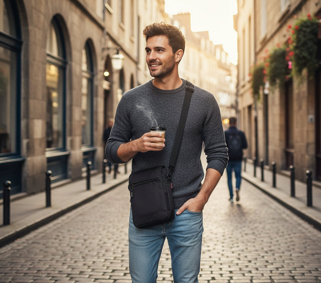 Τσαντάκι Ώμου Dijon Shoulder Pouch Shugon Sh1866 Black Είδη Ταξιδιου Τσαντάκια Simple Wear