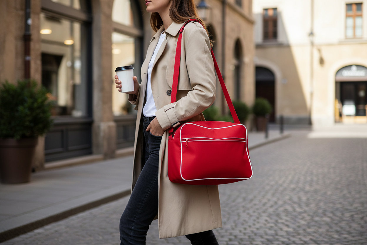 Τσάντα Ώμου Retro Bag Bg14 Base Classic Red White Είδη Ταξιδιου Τσάντες Simple Wear