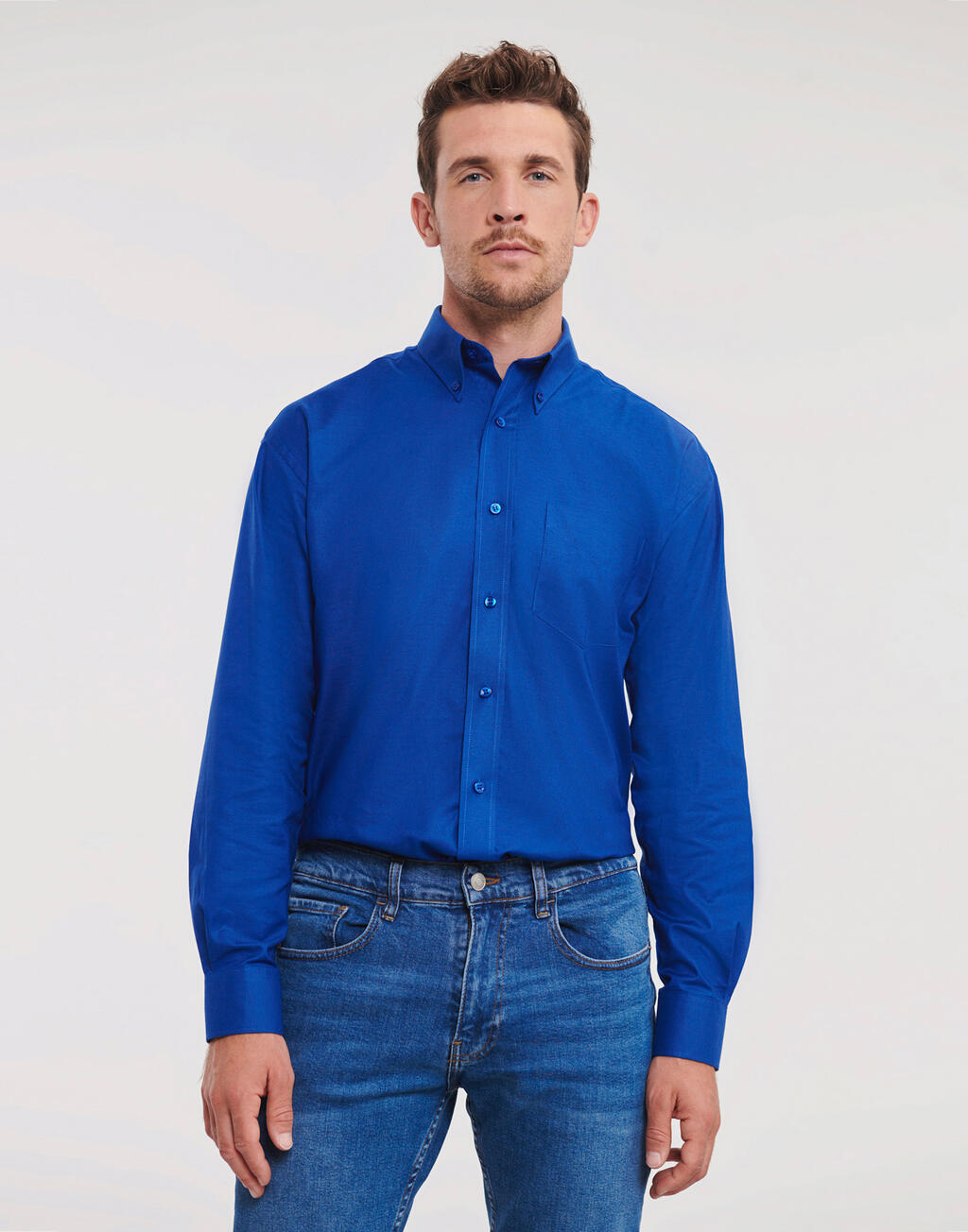 Ανδρικό Πουκάμισο Oxford Μακρυμάνικο 0R932M0 Russell Collection Bright Royal