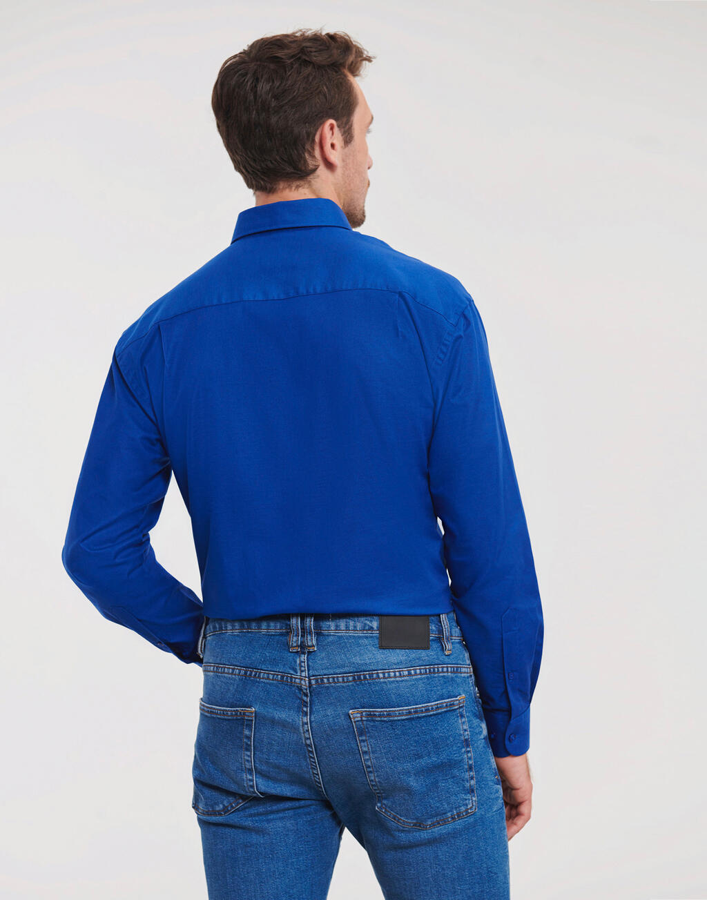 Ανδρικό Πουκάμισο Oxford Μακρυμάνικο 0R932M0 Russell Collection Bright Royal ανδρικά Πουκάμισα Simple Wear