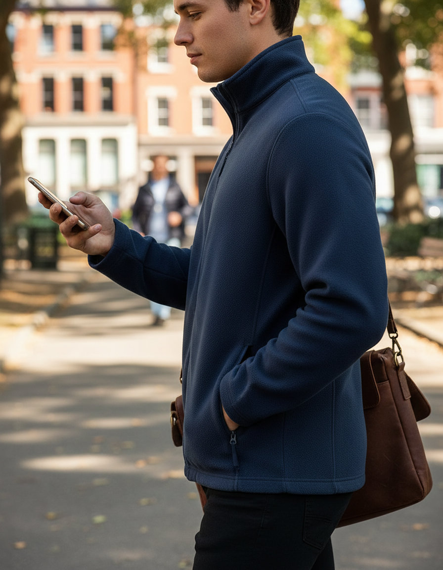 Ανδρική Ζακέτα Fleece Coolstar Fu703 B C Navy ανδρικά Μπουφάν Simple Wear