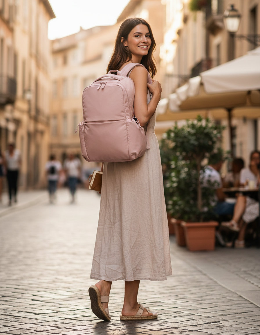 Τσάντα Πλάτης Studio Backpack Qs306 Quadra Fresh Pink Είδη Ταξιδιου Τσάντες Simple Wear