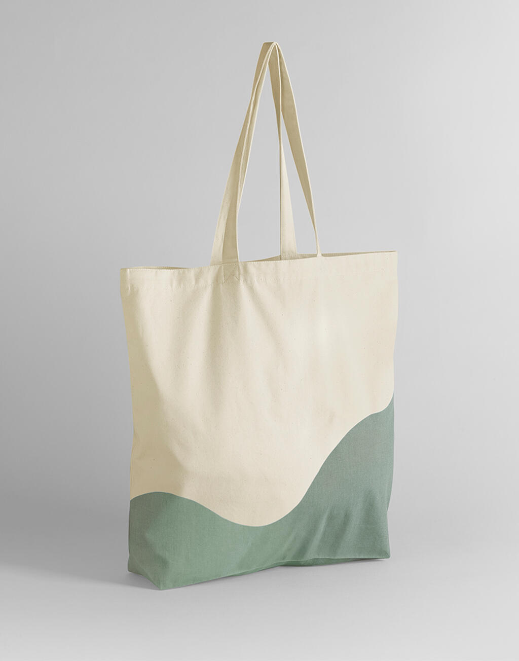 Τσάντα Maxi Tote W235 Westford Mill Organic Cotton Wave Print Natural/Dusty Green