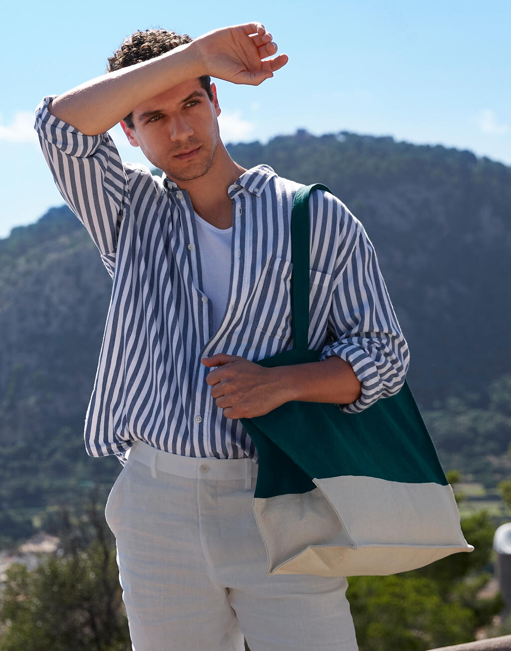 Τσάντα Shopping W858 Westford Mill Earthaware Organic Contrast Shopper Dark Marine Natural Είδη Ταξιδιου Bags Simple Wear